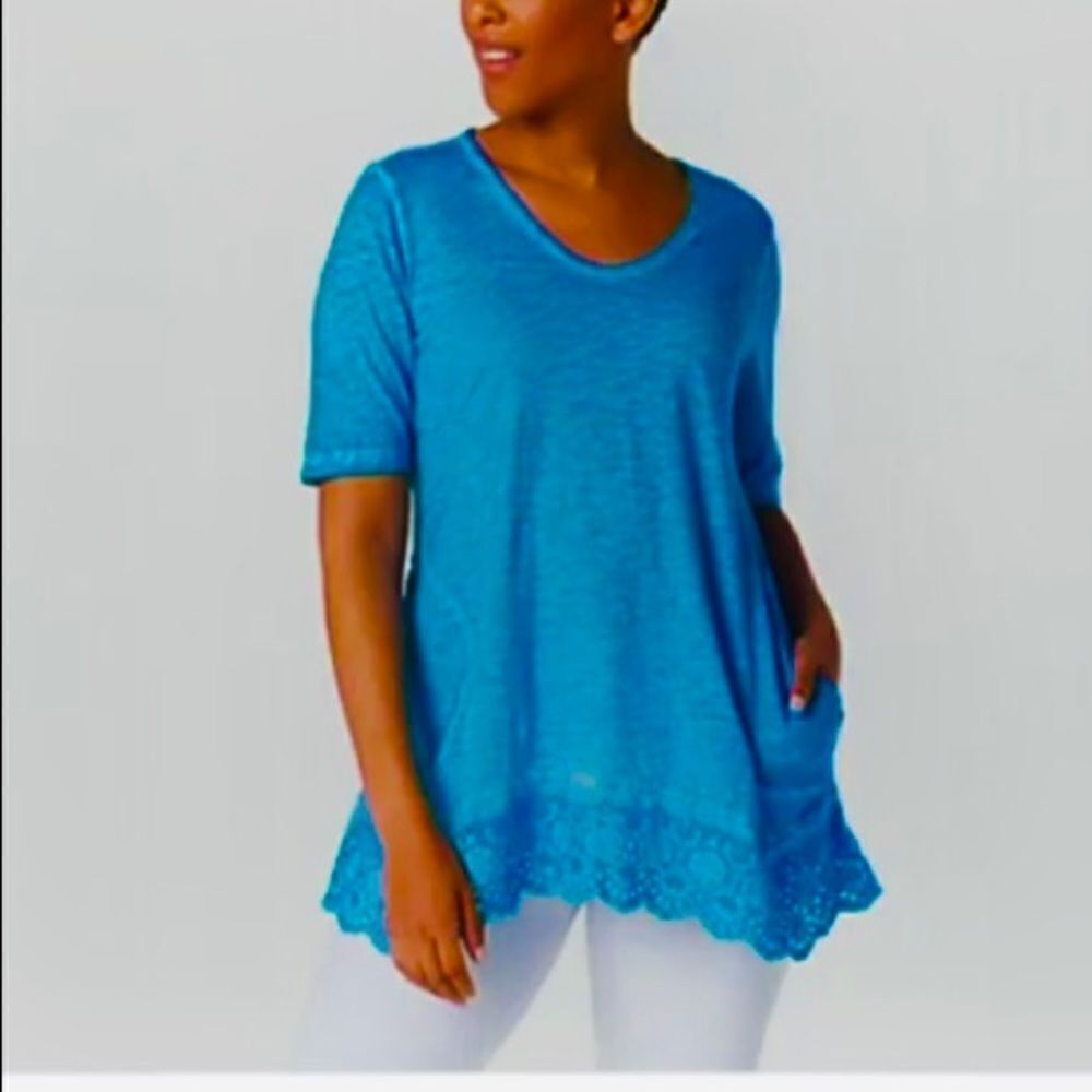LOGO by Lori Goldstein Distressed Cotton Slub